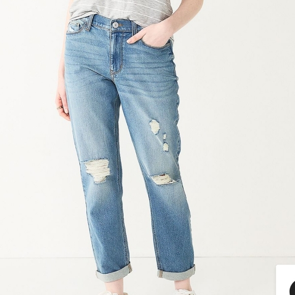 SO Denim - Junior's LOW-RISE Boyfriend Jeans 13/31 W